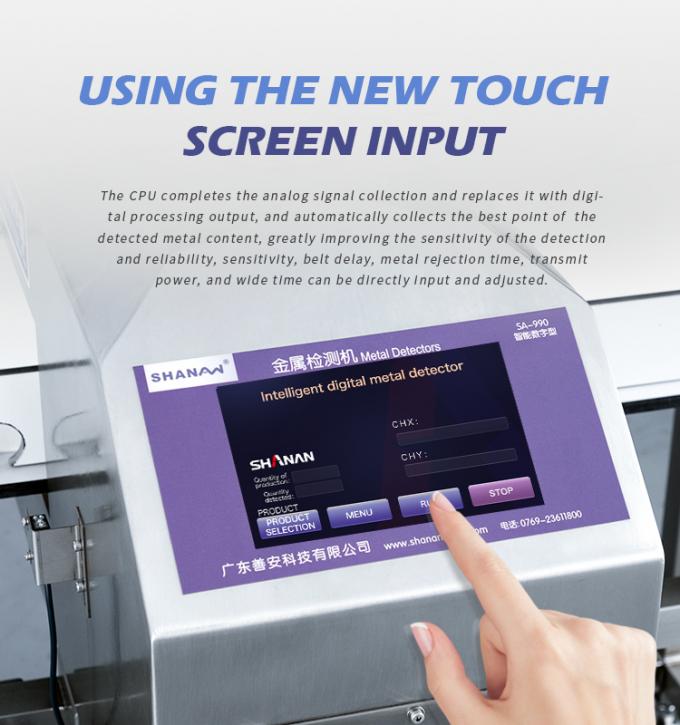 Hoogwaardige industriële metaaldetector voor voedsel met afwijzer voor snacks en melk 5