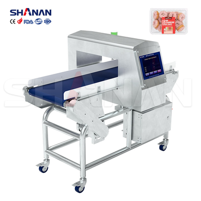 Voedingsmiddelenindustrie Transportband Metaldetector Voor Vlees Zeevruchten Groenten Fruit Met Afwijzing