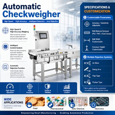 304 High-Speed A/D Sampling Checkweigher met meertalig scherm voor het controleren van het gewicht van industriële transportvoertuigen