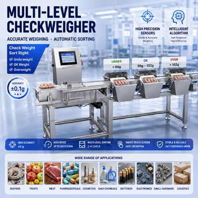 Precisie Sorteerapparatuur Automatische Grootte / Gewicht Sortering Voor Fruit, Groenten, Farmaceutische en Industriële Materialen