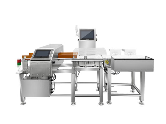 Voedselindustrie Voedsel en verpakking Metalen detectie Gewicht verpakking Gewicht Metalen detector en controle weegsysteem