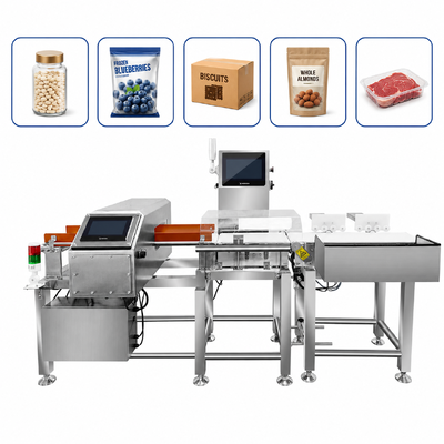 Automatische controleweger en metaaldetector combimachine Inline gewichtssortering & metaalverontreinigingsdetectie